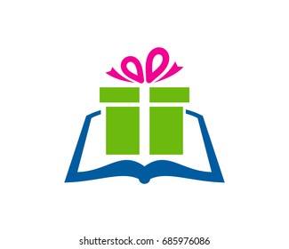 Gift Book Icon Logo Design Element