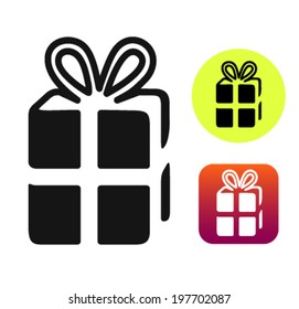 Gift of book wrapped with a ribbon, vector illustration icon 