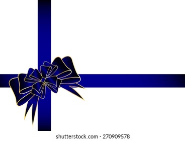 Gift bow with blue ribbons