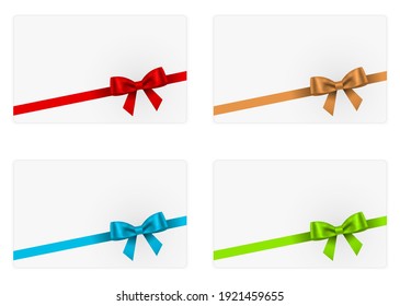 gift bow colored with paper card set