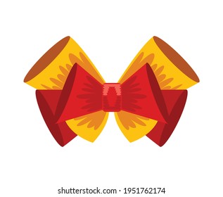 Geschenkbogen bunt flache Vektorgrafik. Farbknoten für die Vorlage des aktuellen Elements. Dekoration für Geschenke, Gruß oder Feiertage
