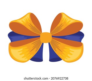 Gift bow colorful flat vector illustration. Color knot for present element template. Decoration for gifts, greetings or holidays