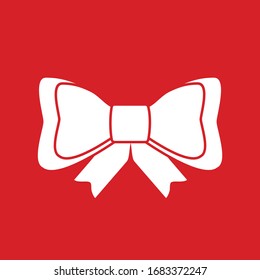 Icono de regalo con cintas para decorar regalos, sorpresas para las vacaciones. El embalaje presenta un icono aislado en el fondo rojo. Ilustración del vector
