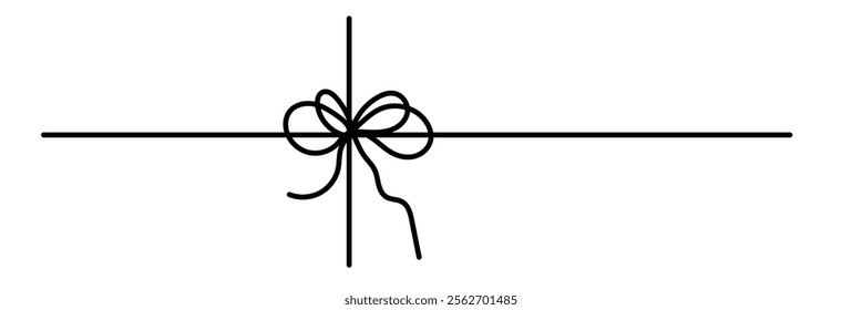 Gift bow line icon. Outline minimal tie hand drawn sketch. Doodle drawing. Vector illustration. isolated on white background.