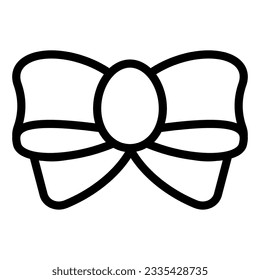 Gift bow line icon. Present decor vector illustration isolated on white. Tied knot outline style design, designed for web and app. Eps 10