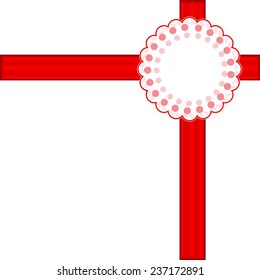 Gift bow and red ribbon wrapping a present stock vector