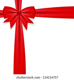 Gift bow with ribbon. Vector illustration. EPS 10.