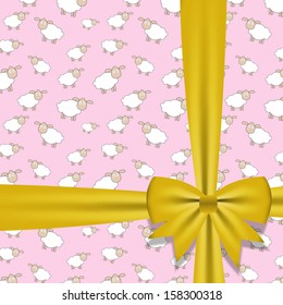 Gift bow with ribbon Vector illustration