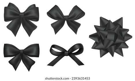 Gift bow set. Vector illustration