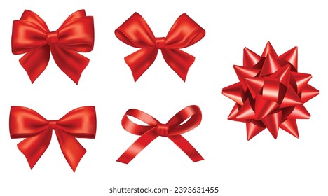 Gift bow set. Vector illustration