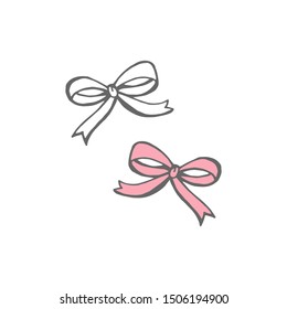 Gift bow vector icon. Vector outline bow for gift