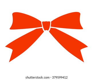 Gift bows with ribbons red color on white background vector illustration