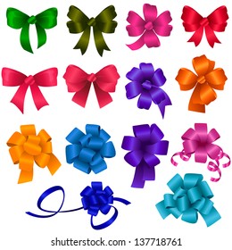 Gift Bows - Set - Isolated On White Background - Vector Illustration, Graphic Design Editable For Your Design