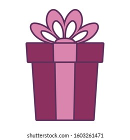 gift with bowtie design, Box present holiday christmas shopping birthday celebration decoration and surprise theme Vector illustration