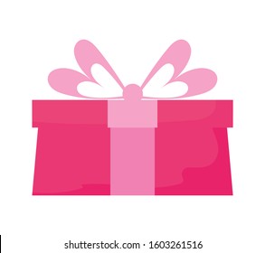 gift with bowtie design, Box present holiday christmas shopping birthday celebration decoration and surprise theme Vector illustration