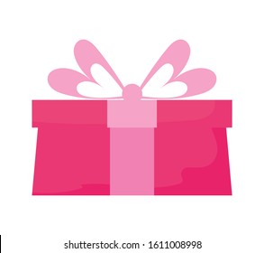 gift with bowtie design, Box present holiday christmas shopping birthday celebration decoration and surprise theme Vector illustration