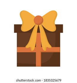 Gift with bowtie design, happy birthday celebration decoration party festive and surprise theme Vector illustration
