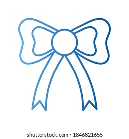 Gift bowtie gradient style icon design, happy birthday celebration decoration party festive and surprise theme Vector illustration