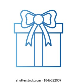 Regalo con diseño de iconos de estilo de gradiente bowtie, fiesta de decoración de feliz cumpleaños y tema sorpresa Ilustración vectorial