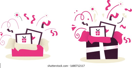 Gift box with 2 frames inside / surprize / getting something for free 