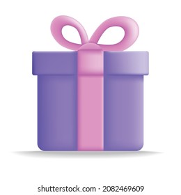 diseño de ilustración vectorial de estilo de dibujos animados 3d de caja de regalo.