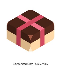 Gift box 3d isometric. Isolated cardboard boxes. Gift vector illustration