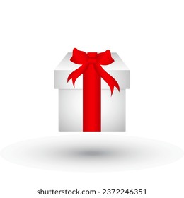 caja de regalo 3D en ilustración de fondo blanco