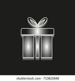 Gift Box - 3d vector icons. Illustrations isolated on black background for graphic and web design.