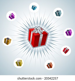 Gift box. Abstract vector composition.