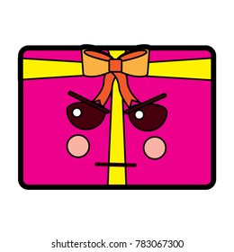 gift box angry side eye emoji icon image v
