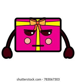 gift box angry side eye emoji icon image v