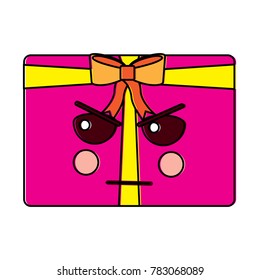 gift box angry side eye emoji icon image 