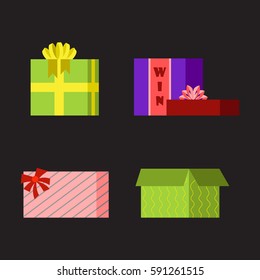 Gift box anniversary event satin greeting object with ribbon and bow 