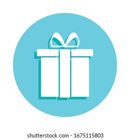 Gift box badge icon. Simple glyph, flat vector of web icons for ui and ux, website or mobile application