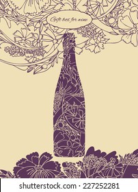 Gift box and bag for wine. Vector illustration