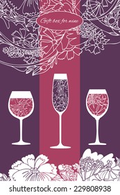 Gift box and bag for wine. Vector illustration