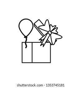 gift box with balloon helium