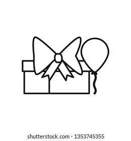 gift box with balloon helium