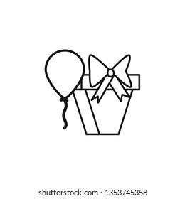 gift box with balloon helium