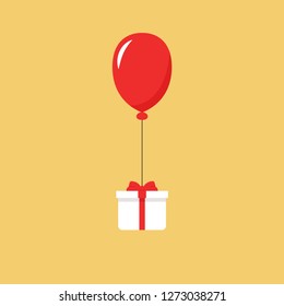 gift box and balloon vector. symbol. logo design.
