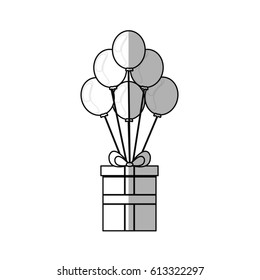 gift box and balloons