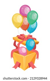 Geschenkbox mit Helm für Ballons einzeln
