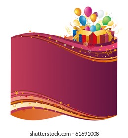 gift box and balloon,vector celebration background