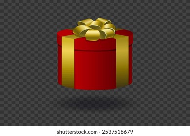 Gift box with a beautiful bow. On a transparent background.