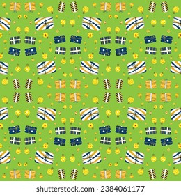 gift box bell ball pattern for festival new year christmas birthday party vector design