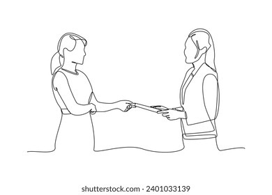 Gift box for best friend. Gift and donation minimalist concept, Vector simple illustration, simple line, continuous line.