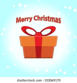 Gift box with big bow flat