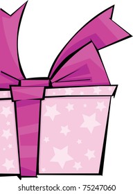 Gift box with big red bow