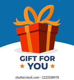 gift box birthday celebrate Boxing day big sale concept background. Flat design day big sale vector concept background web and app snow winter blue.