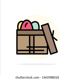 Gift, Box, Birthday, Day Abstract Circle Background Flat color Icon. Vector Icon Template background